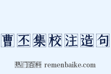 曹丕集校注造句是什么意思的图片